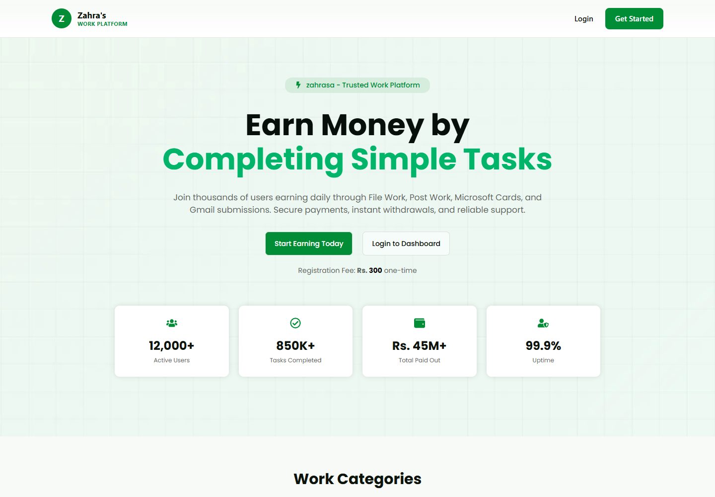Earn With Sazahra project preview